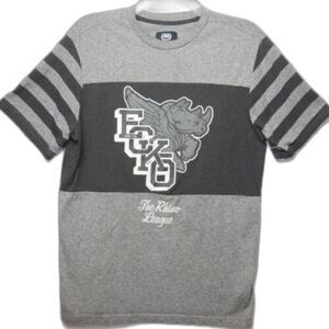 Ecko Mens Size S Short Sleeve T-shirt Gray & Black Design Front & Back Print